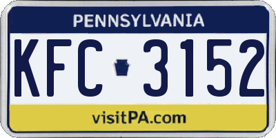 PA license plate KFC3152