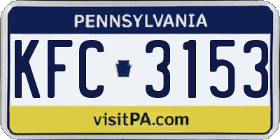 PA license plate KFC3153