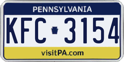 PA license plate KFC3154
