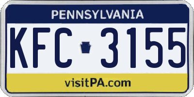 PA license plate KFC3155