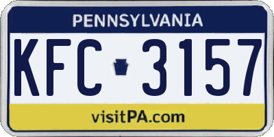 PA license plate KFC3157