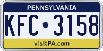 PA license plate KFC3158