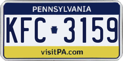 PA license plate KFC3159