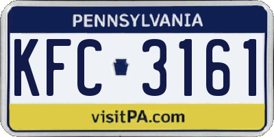 PA license plate KFC3161
