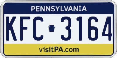 PA license plate KFC3164