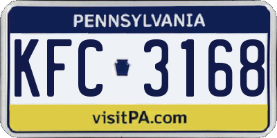 PA license plate KFC3168