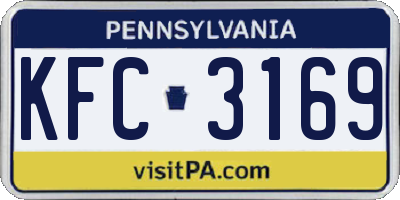 PA license plate KFC3169