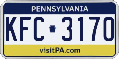 PA license plate KFC3170