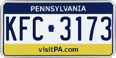 PA license plate KFC3173