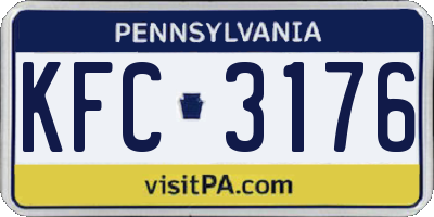 PA license plate KFC3176