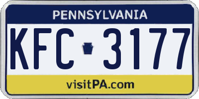 PA license plate KFC3177