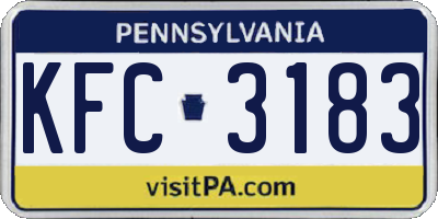 PA license plate KFC3183