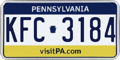 PA license plate KFC3184