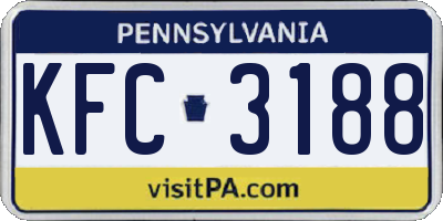 PA license plate KFC3188