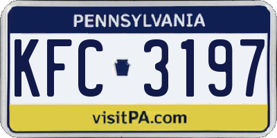 PA license plate KFC3197