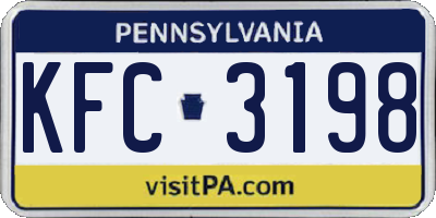 PA license plate KFC3198