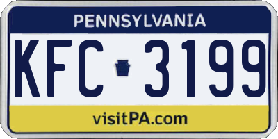 PA license plate KFC3199