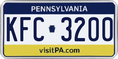 PA license plate KFC3200