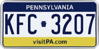 PA license plate KFC3207