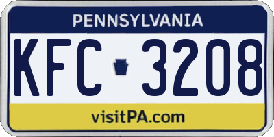 PA license plate KFC3208