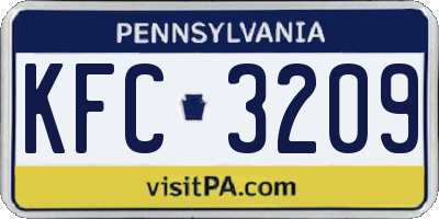 PA license plate KFC3209