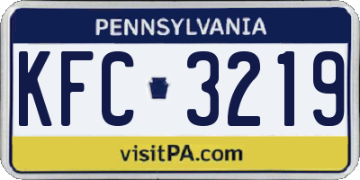 PA license plate KFC3219