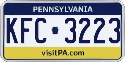 PA license plate KFC3223
