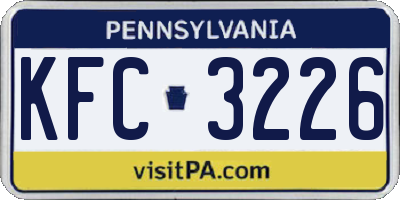 PA license plate KFC3226