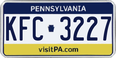 PA license plate KFC3227