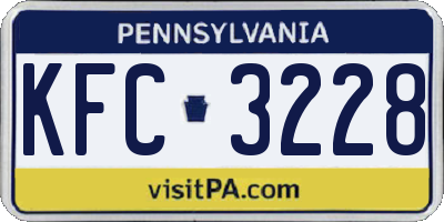 PA license plate KFC3228