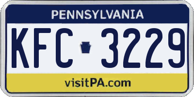 PA license plate KFC3229