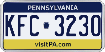 PA license plate KFC3230