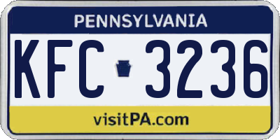 PA license plate KFC3236