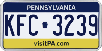 PA license plate KFC3239