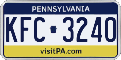 PA license plate KFC3240