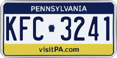 PA license plate KFC3241