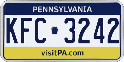 PA license plate KFC3242