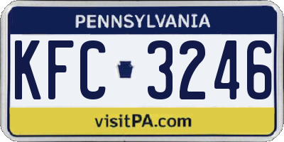 PA license plate KFC3246
