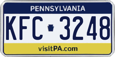 PA license plate KFC3248