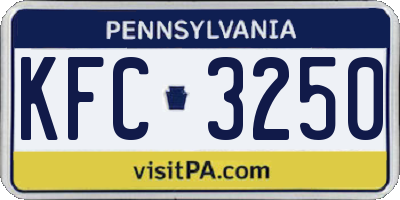 PA license plate KFC3250