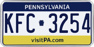 PA license plate KFC3254