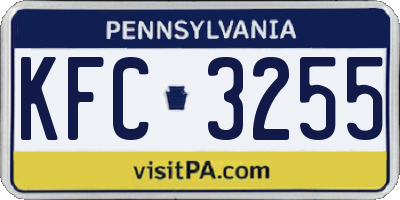 PA license plate KFC3255