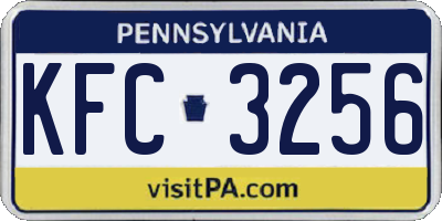 PA license plate KFC3256