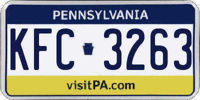 PA license plate KFC3263