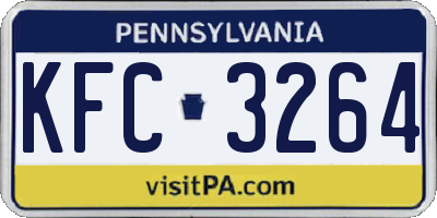 PA license plate KFC3264