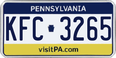 PA license plate KFC3265