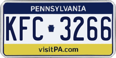 PA license plate KFC3266