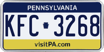 PA license plate KFC3268