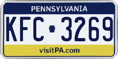 PA license plate KFC3269