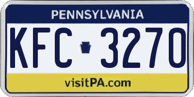 PA license plate KFC3270